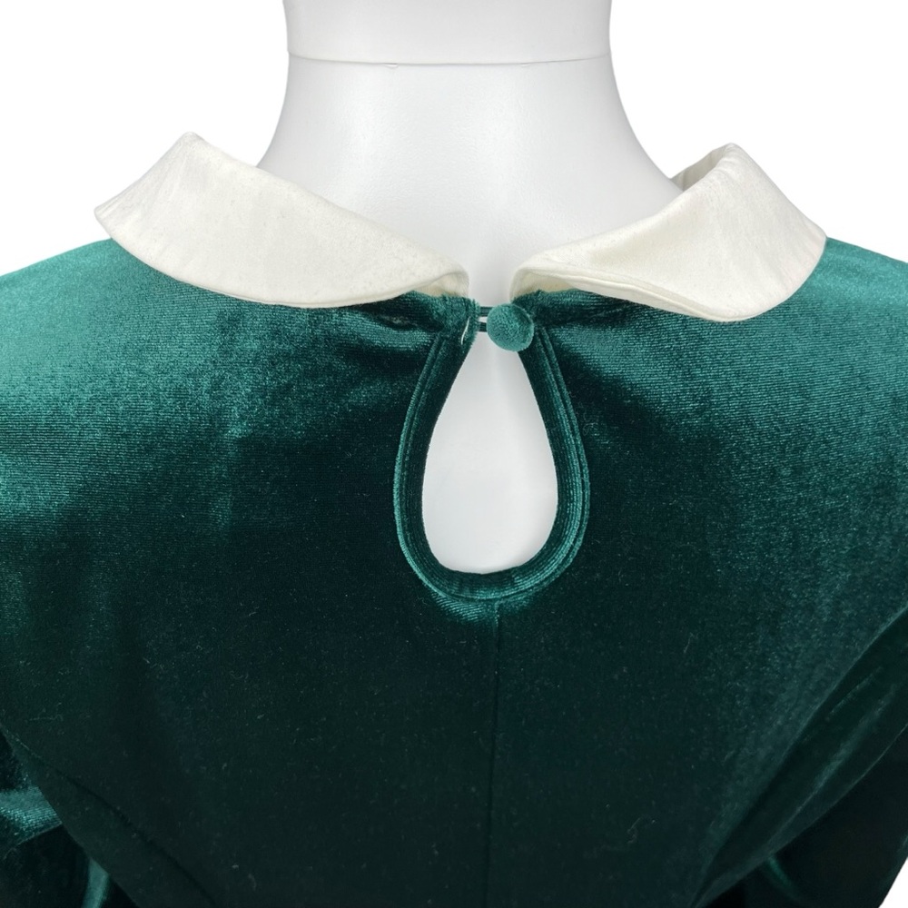 Hot Topic Velvet Green Long Sleeve Dress SM - Picture 7 of 8